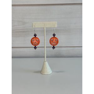 Handmade Jack-o-Lantern Earrings Design 2